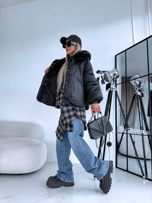 Short jacket "NORTH FL257" - BLACK